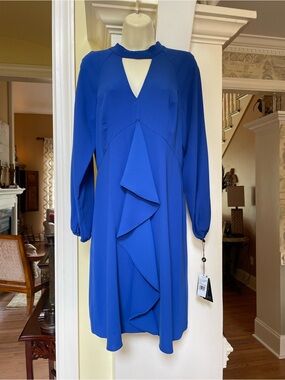 New With Tag Adrianna Papell fully lined blue dress Sz 8